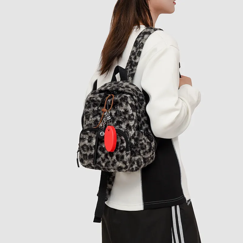 OUZIHUANG Plush Backpack Women's Multicolor-3