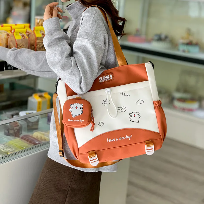 Deli Bear Oxford Tote Bag Shoulder Bag Women's Multicolor-13