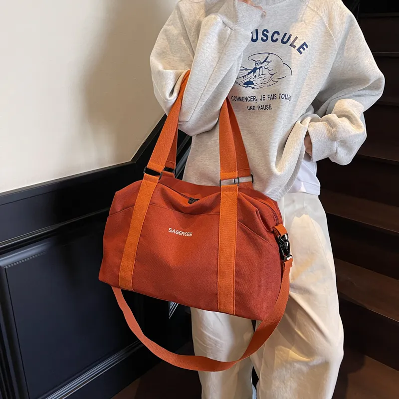 OUZIHUANG Oxford Travel Bag Unisex Green/Ecru/Orange/Gray/Khaki-12