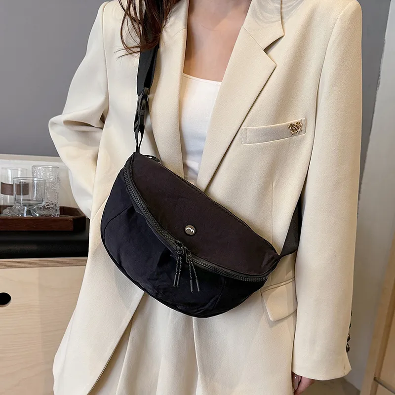 OUZIHUANG Nylon Fabric Shoulder Bag Crossbody Bag Unisex Black/Orange/Green/Khaki/Gray-12