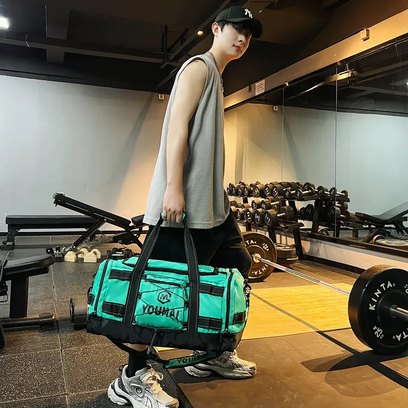 Deli Bear Nylon Fabric Gym Bag Unisex Black \ Pink \ Khaki \ Blue \ Yellow \ White \ Turquoise-31