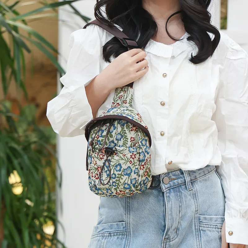 Deli Bear Nylon Shoulder Bag Crossbody Bag Sling Bag Women's Red\Blue-8