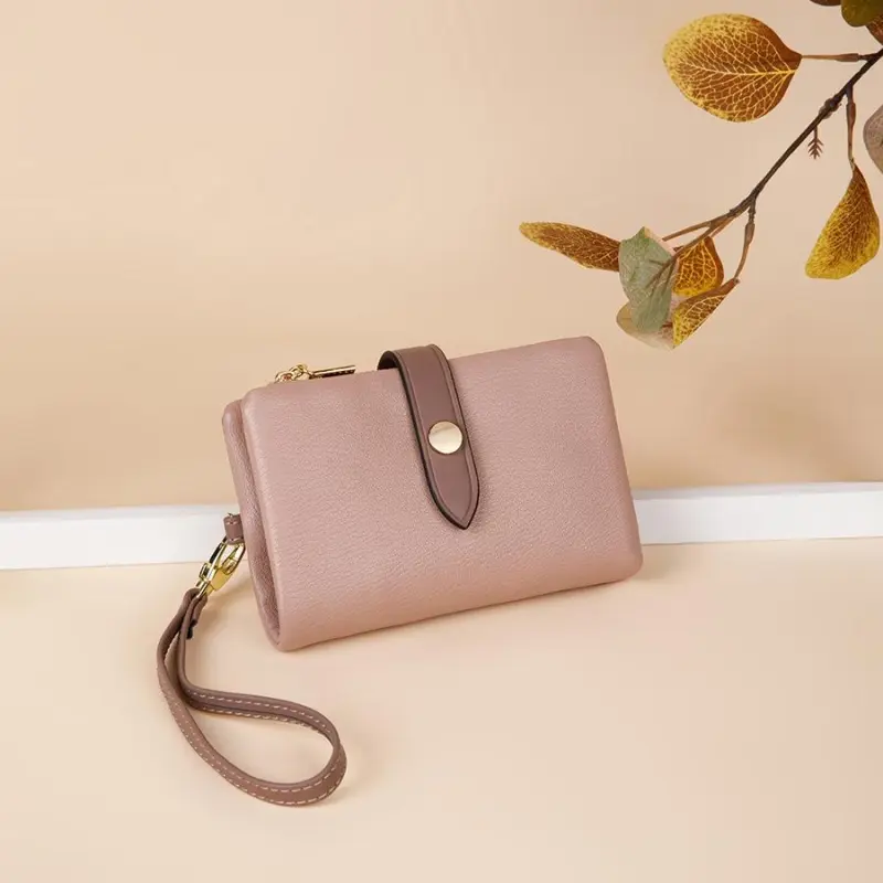 Tong Tong Rabbit Leather Wallet Women's Black/Red/Earth Yellow/Pink/Yellow Green/Khaki/Light Blue/White-4