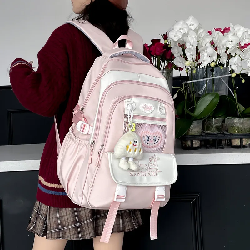Tong Tong Rabbit Canvas Backpack Unisex Multicolor-13