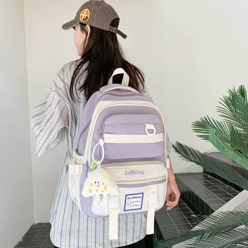 Tong Tong Rabbit Nylon Backpack Regular Women's Purple & White/Purple & Yellow/White & Orange/Black & White-2