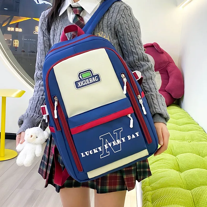 Deli Bear Canvas Backpack Set Of Four Regular Unisex Blue/Green/Red/Black-8