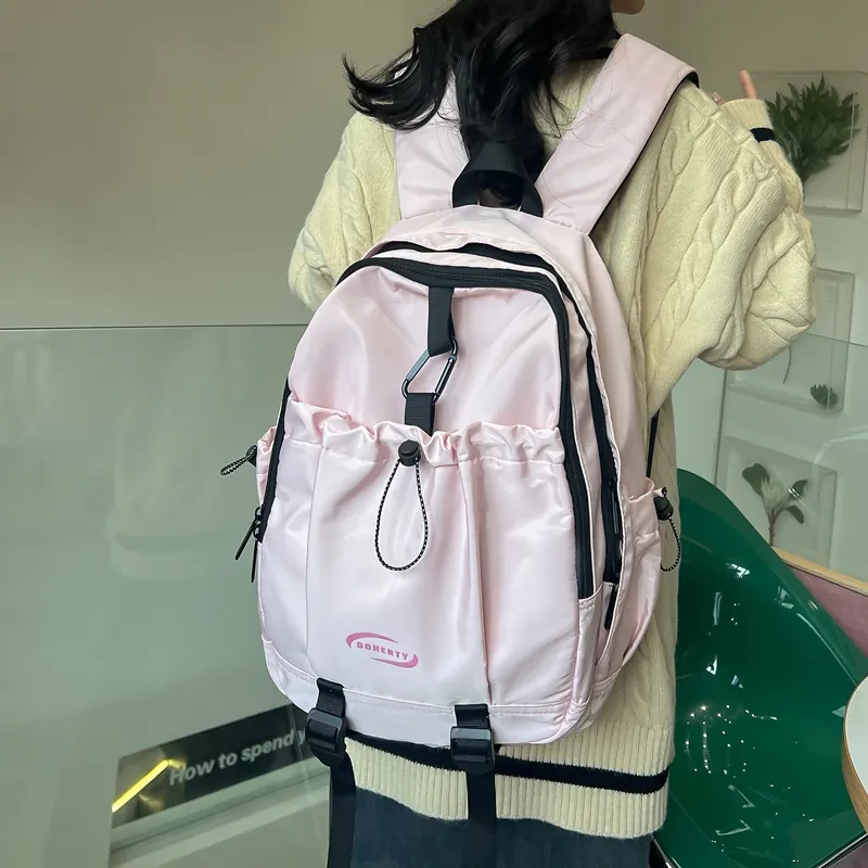 Deli Bear Nylon Backpack Regular Women's White/Pink/Black/Green-9