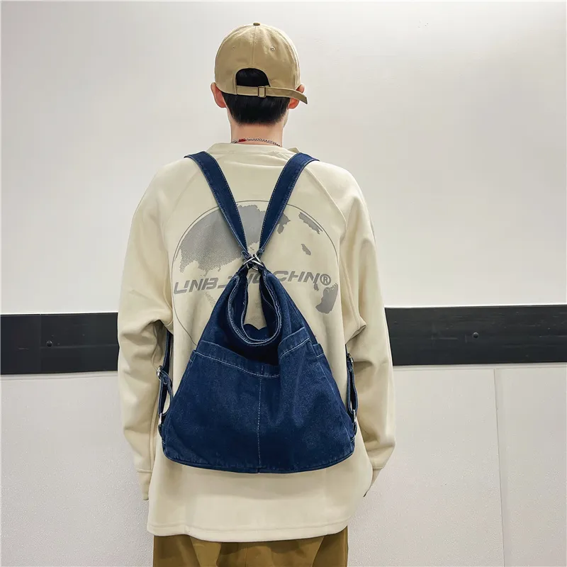 OUZIHUANG Denim Crossbody Bag, Shoulder Bag Regular Unisex Black/Light Blue/Dark Blue/Vintage Blue-23