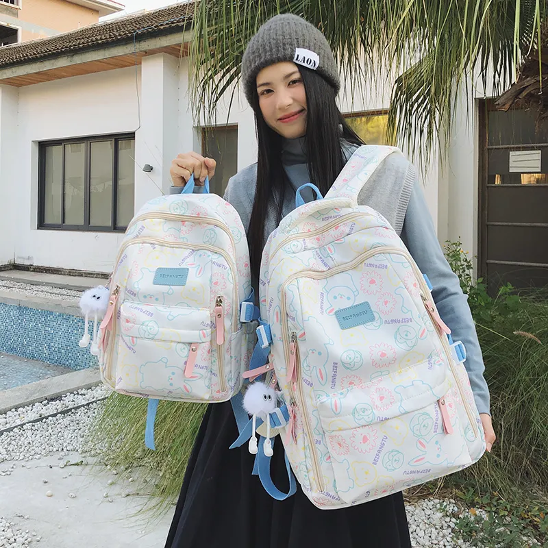 Tong Tong Rabbit Nylon Backpack Women's Multicolor-6