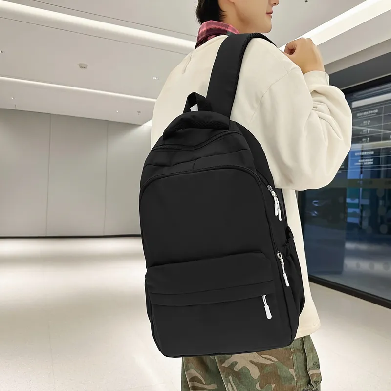 Deli Bear Nylon Backpack Regular Unisex Gray/White/Blue/Black/Neon Green/Green/Yellow-8