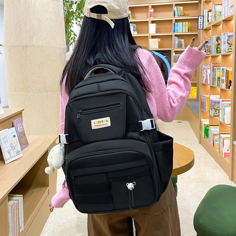 Deli Bear Nylon Backpack Unisex Red & Yellow/Blue & Green/Pink & Purple/Black-16