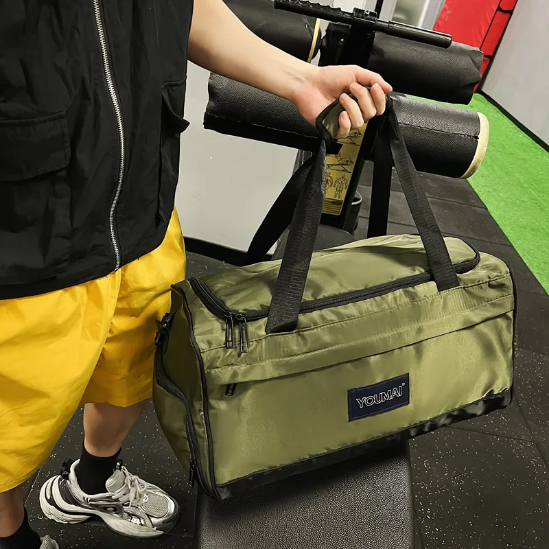 Deli Bear Nylon Gym Bag Unisex Black/Pink/Red/Khaki/Blue/Army Green/Gray-24