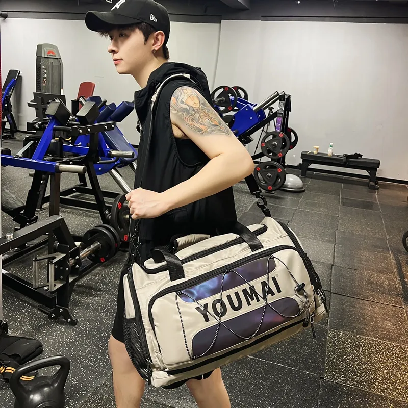 Deli Bear Nylon Gym Bag Tubas Unisex Black \ Pink \ Khaki \ Red \ Yellow \ Turquoise \ Army Green-7