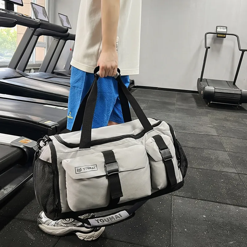 Deli Bear Oxford Gym Bag Unisex Black/Pink/Gray/Burgundy/Yellow/Purple/Turquoise/Orange-8