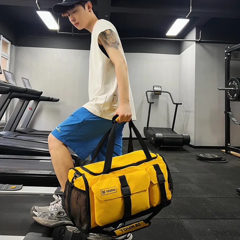 Deli Bear Oxford Gym Bag Unisex Black/Pink/Gray/Burgundy/Yellow/Purple/Turquoise/Orange-13