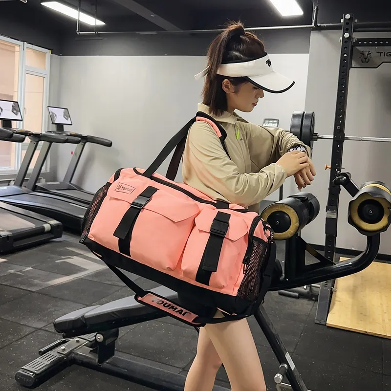 Deli Bear Oxford Gym Bag Unisex Black/Pink/Gray/Burgundy/Yellow/Purple/Turquoise/Orange-4