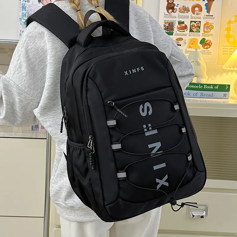 Tong Tong Rabbit Nylon Backpack Unisex Gray/Black-6