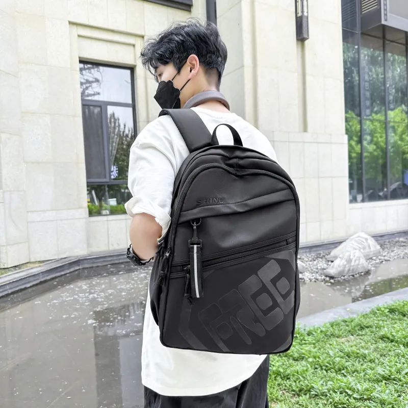 Deli Bear Nylon Backpack Regular Unisex Khaki/Gray/Green/Black/Blue/Light Gray-7