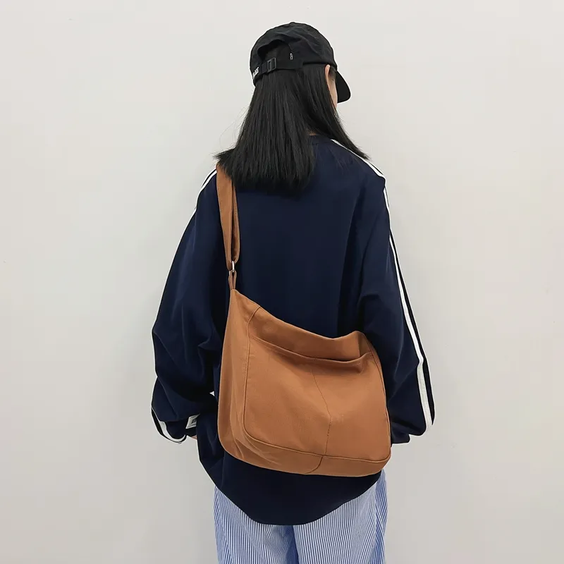 Deli Bear Canvas Shoulder Bag Tote Bag Shopping Bag Regular Unisex Black/White/Green/Brown-16