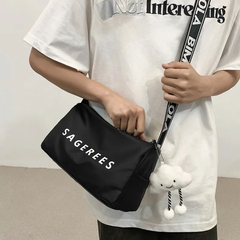 OUZIHUANG Nylon Shoulder Bag Unisex Multicolor-2