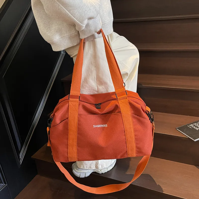 OUZIHUANG Oxford Travel Bag Unisex Green/Ecru/Orange/Gray/Khaki-13