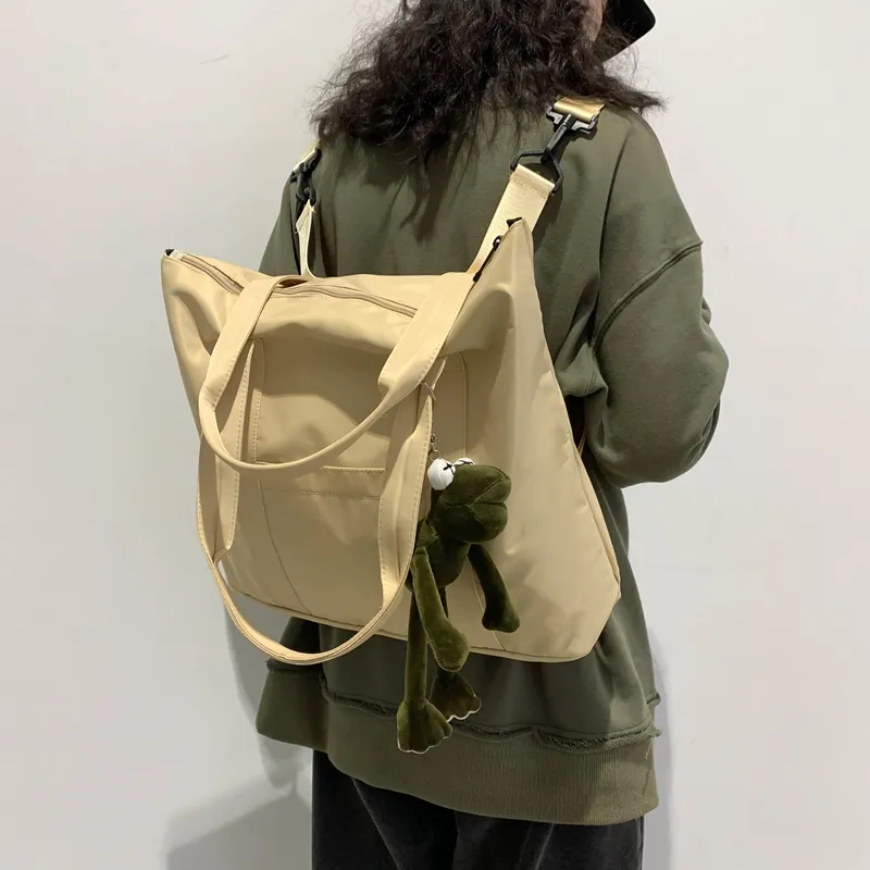 Deli Bear Nylon Portable Computer Backpack Shoulder Bag Regular Unisex Black/Khaki/Blue-11