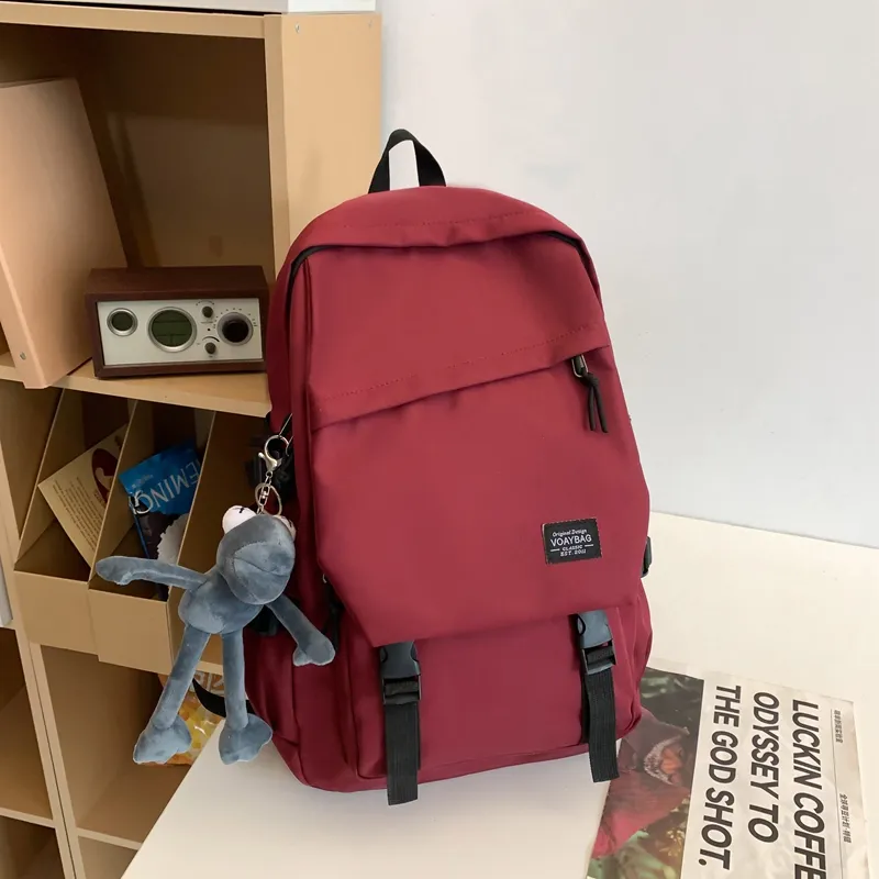 Deli Bear Nylon Backpack Regular Unisex Black/White/Blue/Red/Gray-1