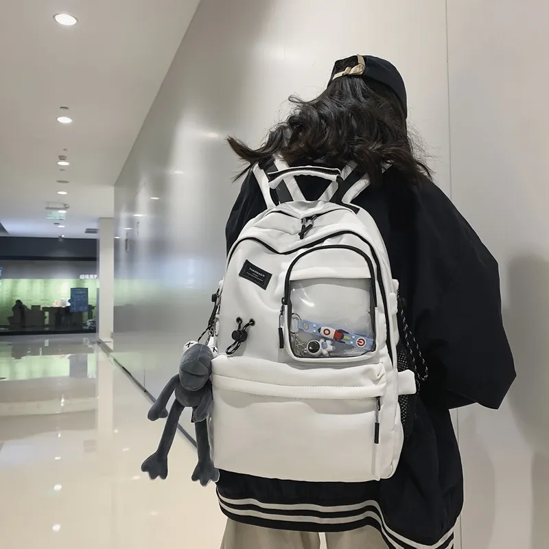 Deli Bear Nylon Backpack Regular Unisex White/Black-7
