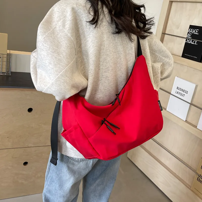 OUZIHUANG Nylon Fabric Crossbody Bag, Shoulder Bag Regular Unisex Multicolor-19
