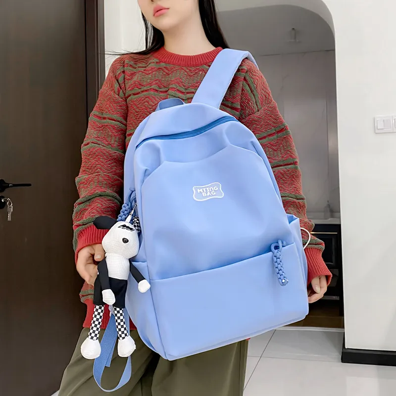 Deli Bear Nylon Backpack Regular Unisex White/Pink Blue/Black Yellow Green-20