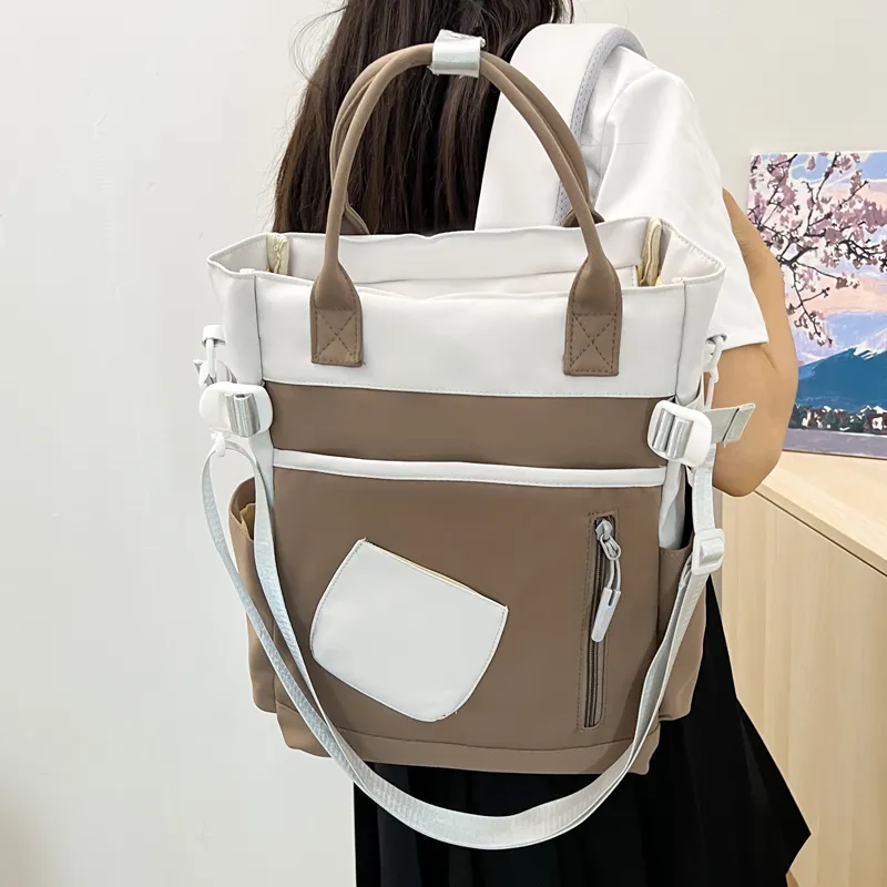 Deli Bear Canvas Backpack Unisex Green/Blue/Orange/Khaki/Black/Purple-11