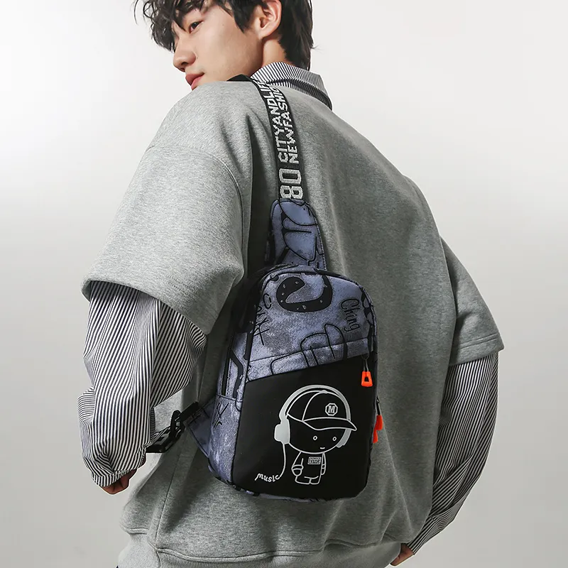 Tong Tong Rabbit Nylon With Mesh Sling Bag Men's Multicolor-13