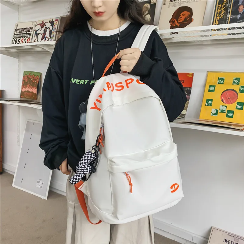 Deli Bear Nylon Backpacks Regular Unisex Black/Blue/White/Orange/White/Blue-7