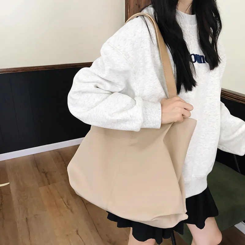 Deli Bear Nylon Tote Bag, Shopping Bag, Handbag, Shoulder Bag Women's Khaki/White/Black-1