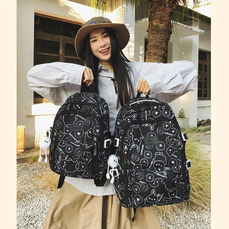 Tong Tong Rabbit Nylon Backpack Women's Multicolor-1