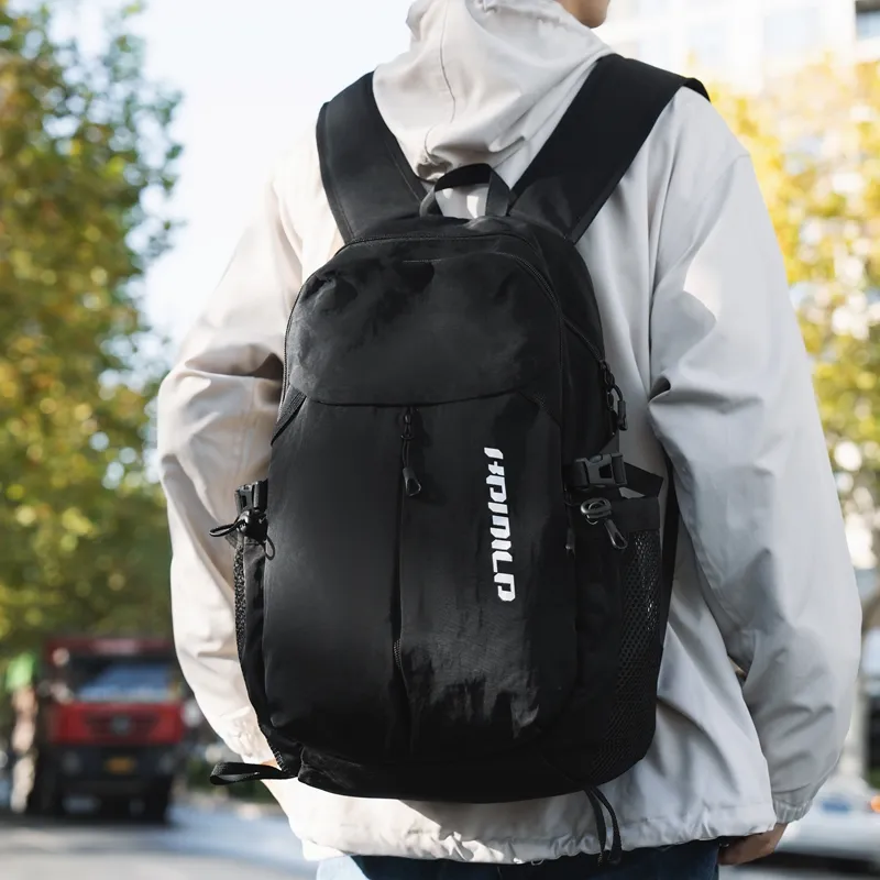 OUZIHUANG Nylon Backpack Regular Unisex Black/Ecru/Gray/Khaki-1