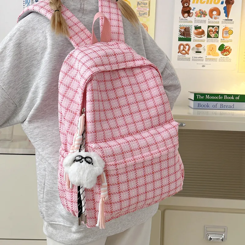 OUZIHUANG Nylon Backpack Women's Pink/Blue/Black/Ecru/Green-1