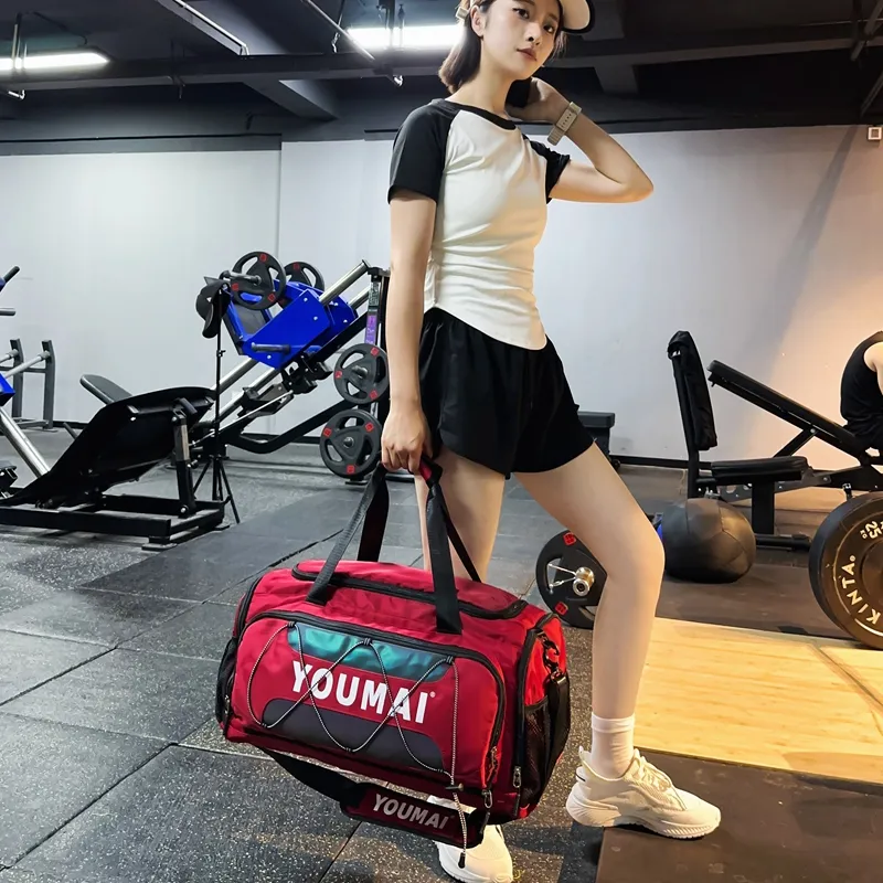 Deli Bear Nylon Gym Bag Tubas Unisex Black \ Pink \ Khaki \ Red \ Yellow \ Turquoise \ Army Green-11