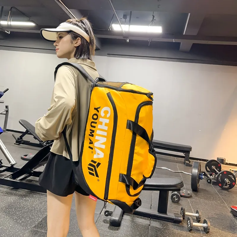 Deli Bear Nylon Gym Bag Large Size Unisex Black/Pink/Khaki/Rose Red/Yellow/Army Green-28