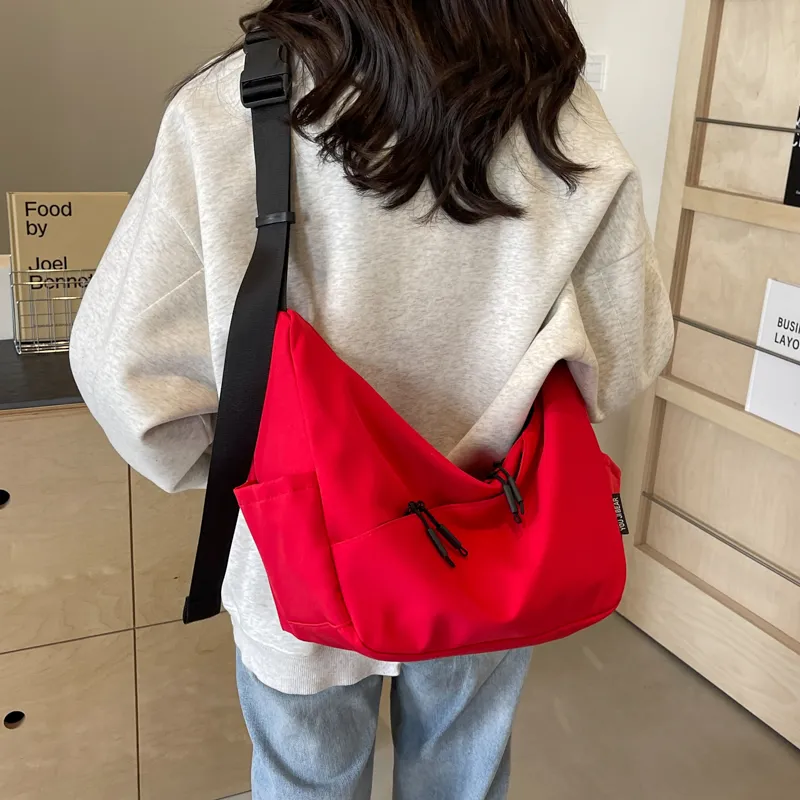 OUZIHUANG Nylon Fabric Crossbody Bag, Shoulder Bag Regular Unisex Multicolor-21