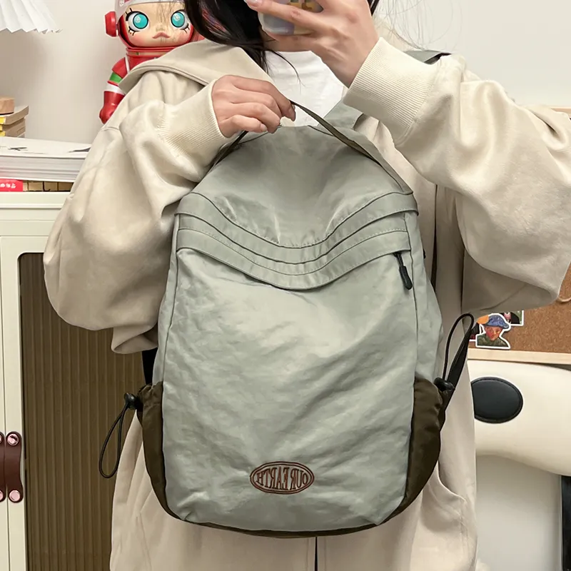 Tong Tong Rabbit Washed Cloth Backpack Unisex Lotus Color/Green-11