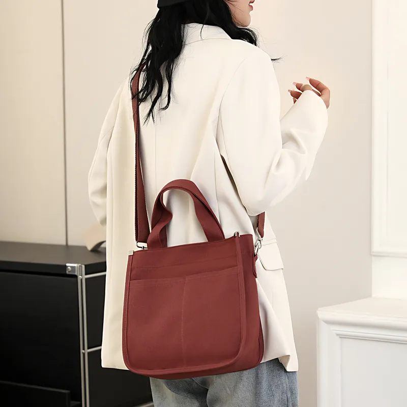 Deli Bear Canvas Handbag Women's Orange Red/Black/Yellow/Coffee-1