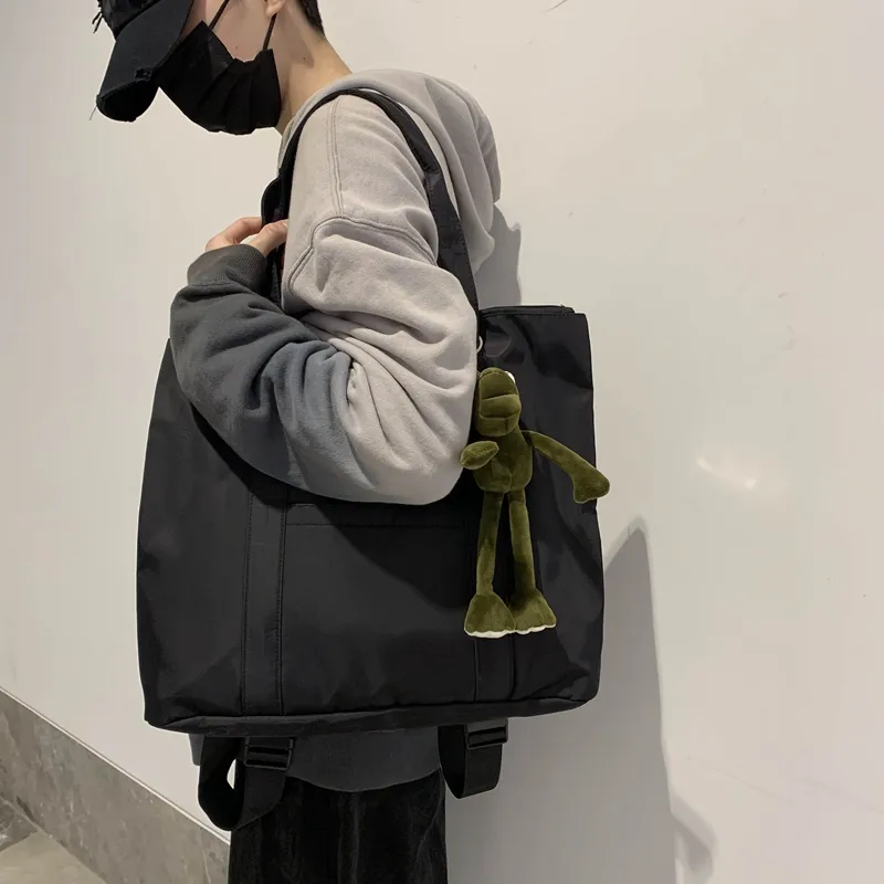 Deli Bear Nylon Portable Computer Backpack Shoulder Bag Regular Unisex Black/Khaki/Blue-1