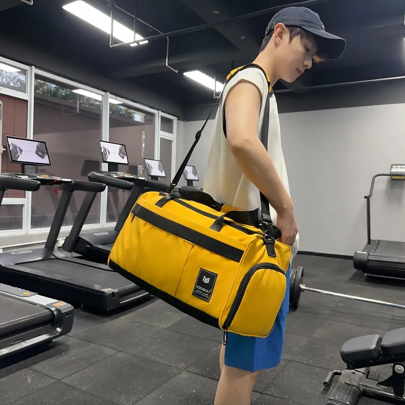 Deli Bear Nylon Gym Bag Unisex Black/Pink/Gray/Red/Yellow/Blue/Turquoise-23