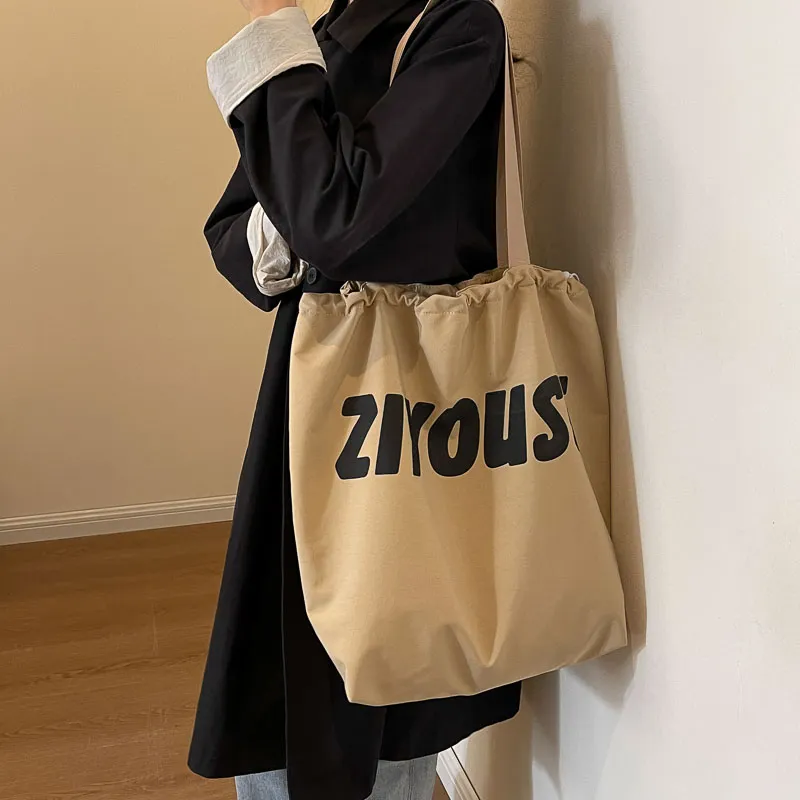 OUZIHUANG Canvas Bucket Bag Handbag Shoulder Bag Regular Women's Yellow/Ecru/Black/Khaki-25