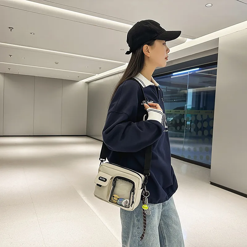 OUZIHUANG Nylon Shoulder Bag Unisex Multicolor-8