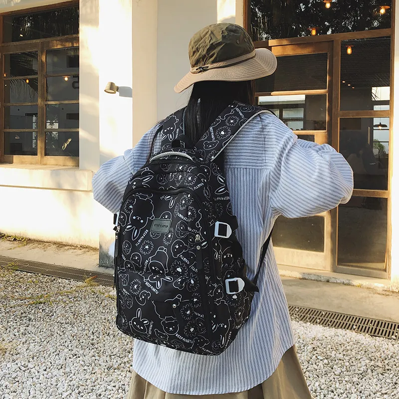 Tong Tong Rabbit Nylon Backpack Women's Multicolor-4