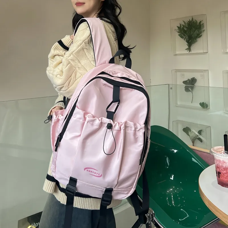 Deli Bear Nylon Backpack Regular Women's White/Pink/Black/Green-13