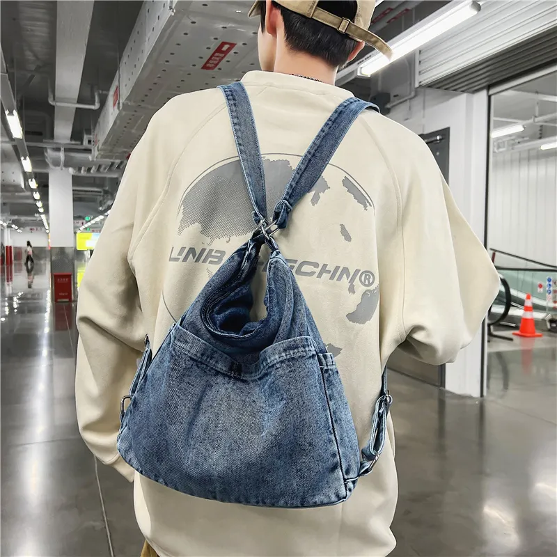OUZIHUANG Denim Crossbody Bag, Shoulder Bag Regular Unisex Black/Light Blue/Dark Blue/Vintage Blue-32