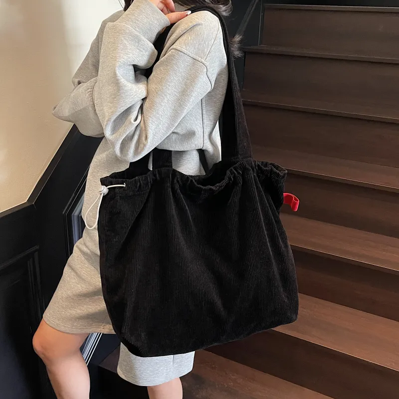 OUZIHUANG Corduroy Tote Bag Shoulder Bag Women's Multicolor-2